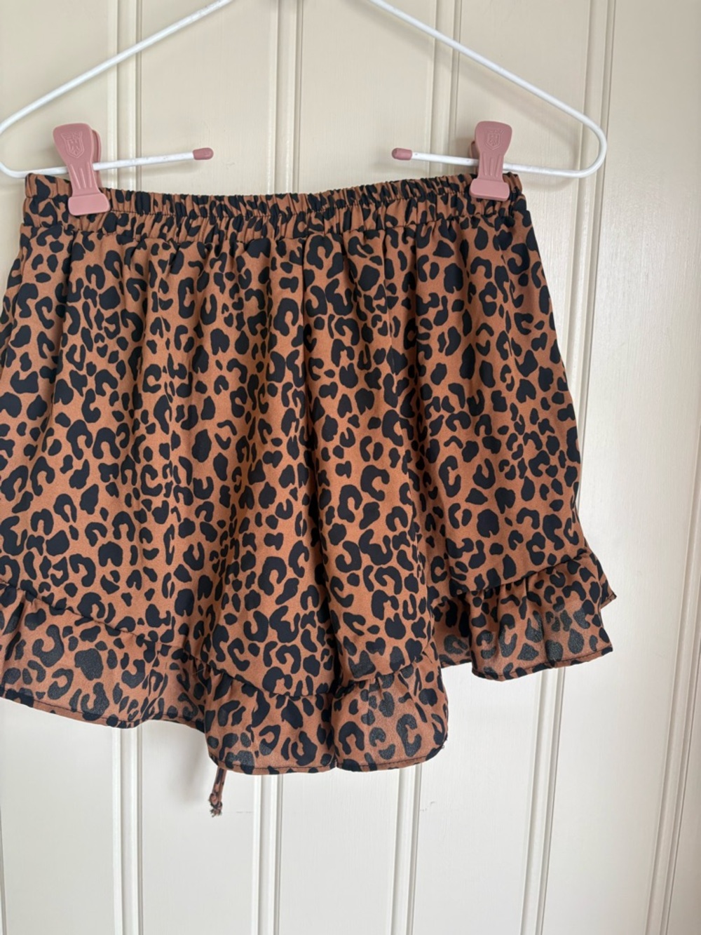 Sienna Sky Leopard Print Ruffle Mini Skirt - Brown & Black
